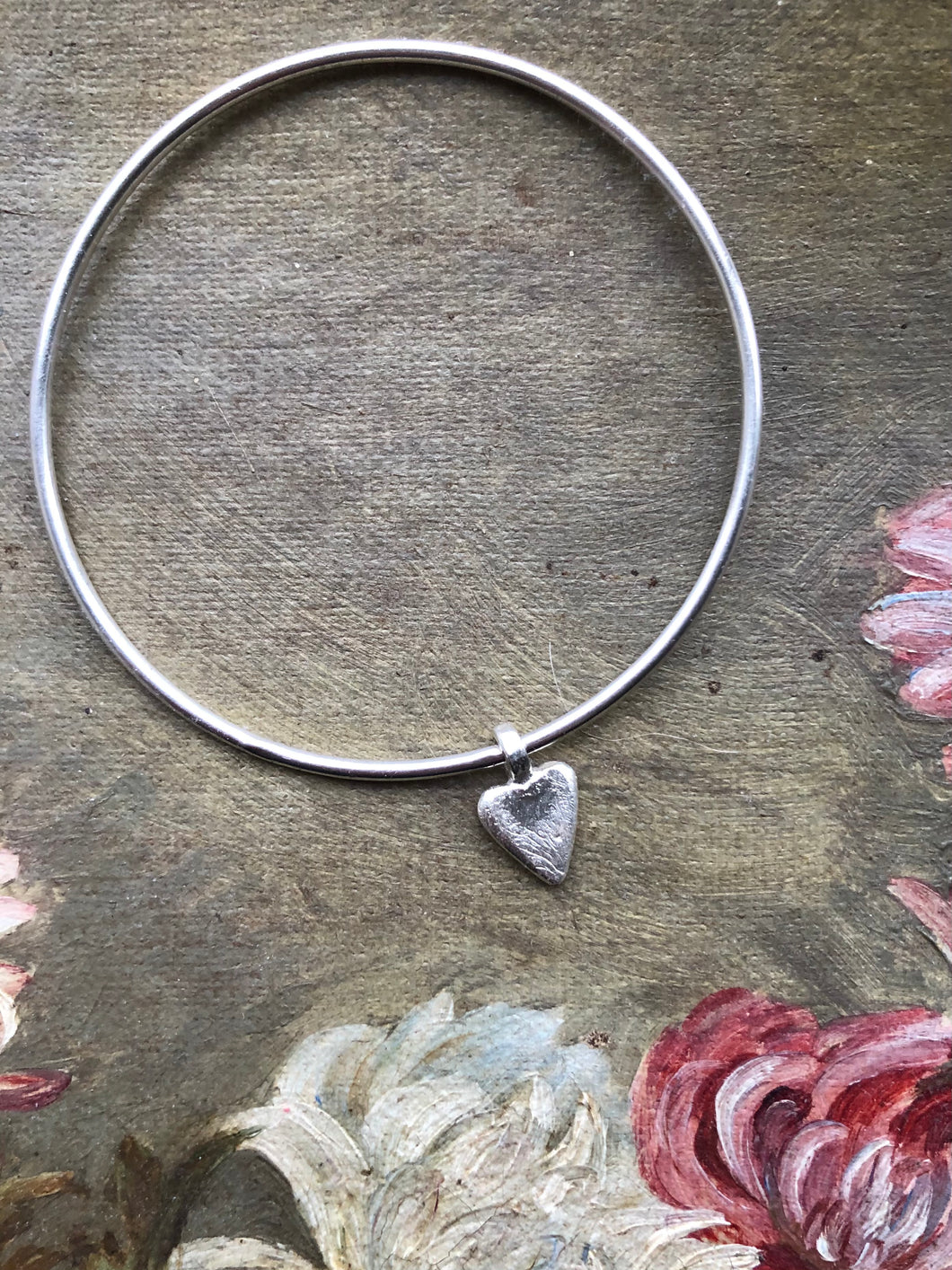 Love Heart charm bangle